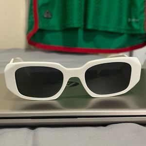 AUTHENTIC WHITE PRADA SUNGLASSES .